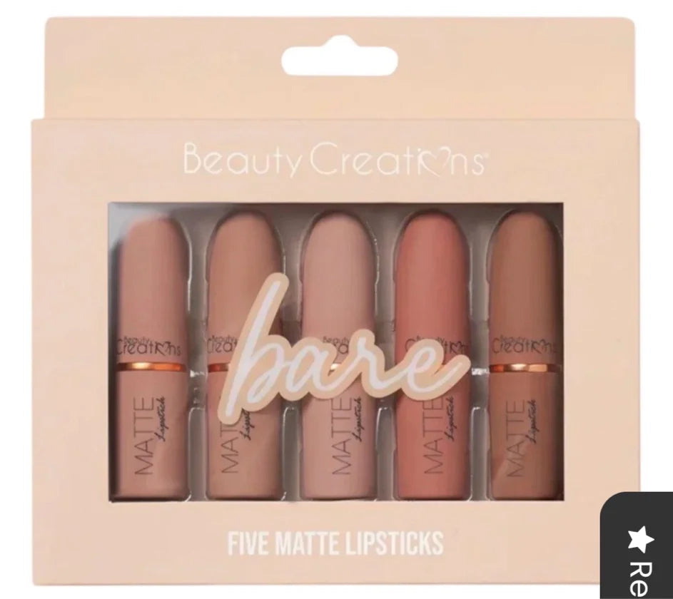 Set de Lápiz labial Mate Five Bare Beauty Creations