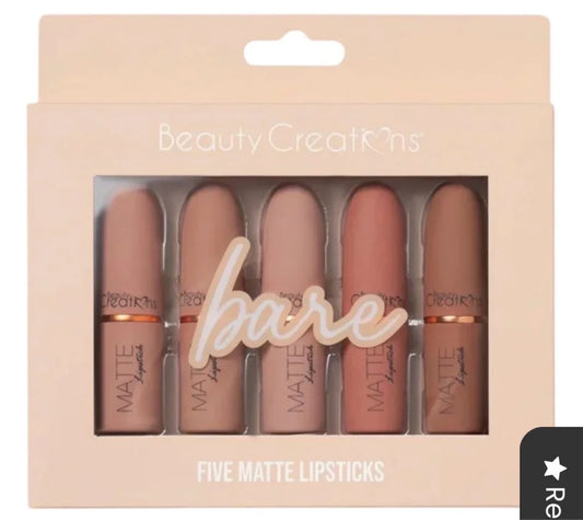 Set de Lápiz labial Mate Five Bare Beauty Creations